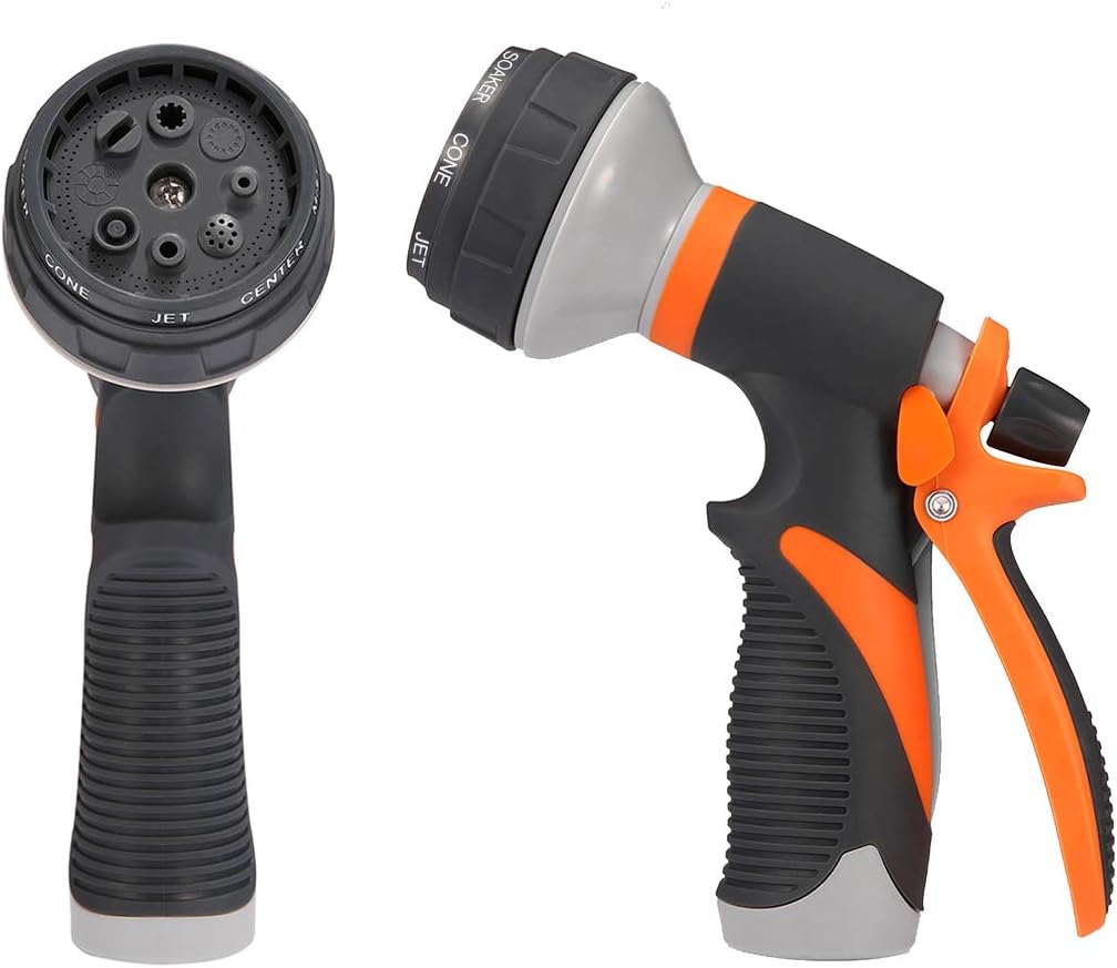 PATHONOR Water Hose Nozzle, Hose Spray Nozzle Garden Hose Nozzle Heavy Duty high Pressure with 8 Adjustable Watering Spray Patterns for Watering Garden, Cleaning, Washing Cars, Showering Pets : Garden & Outdoor