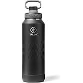 Takeya Sport 40 oz Triple-Insulated Stainless Steel Water Bottle, Spout Lid – Leakproof, Sweatproof, BPA-Free, Keeps Drinks Cold 36 Hrs, Hot 14 Hrs – Obsidian