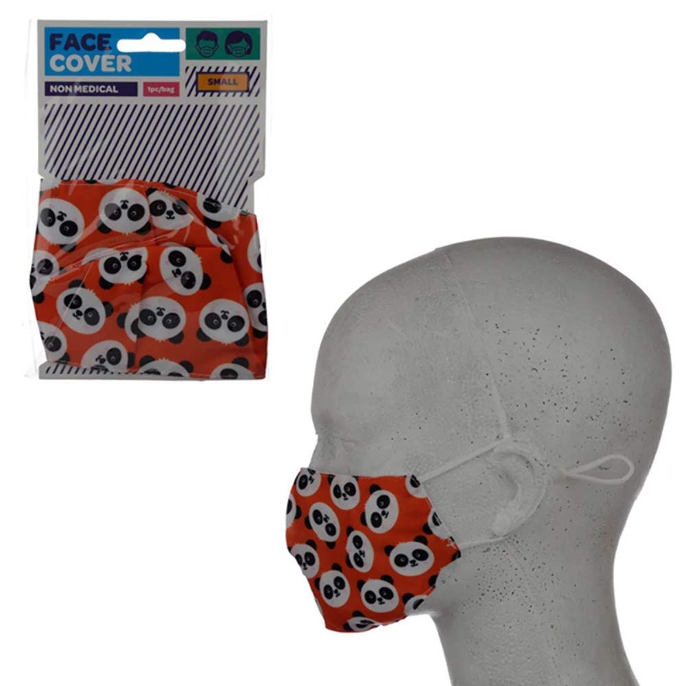 Reusable Face Covering - Non Medical - Size Small (Age 4-12 - 20cm x 11cm) Twin Pack (Cutiemals Panda)