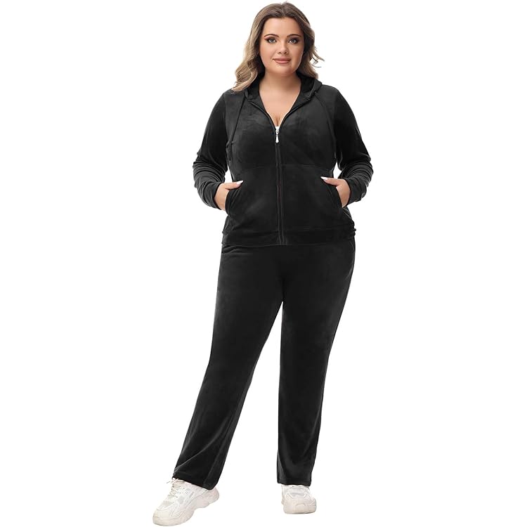 Co Ord Sets For Women Velour Tracksuit Set Velvet Sweatsuit - View #9