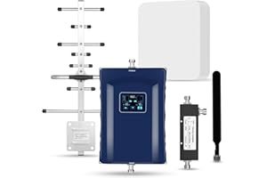 BAMWIRZ Cell Phone Booster for Home and Office,Cell Phone Signal Booster for Rural Area with 2 Indoor Antennas,Boosts 5G 4G All U.S. Carriers, FCC Approved Up to 6500sq ft