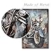 Asmork 3D Metal Art - 100% Handmade Metal Unique Wall Art - Stereograph Oil Painting - Home Decor - Ready to Hang Sculpture Artwork (Motorcycle (20 x 30 inch))