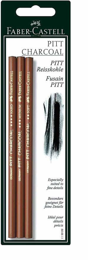 Faber Castell Charcoal Pencil Pitt Set Pack Of 3