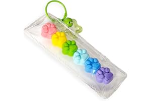 Handmade Rainbow Cat Paw Taba Squishy Bag Charm - Cute Mini Silicone Fidget Sensory Toy, Soft Sticky and Slow Rebound Stress 