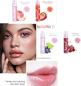Pakivs 4 Pcs Fruit Lip Gloss Set Transparent Moisturizing Plumper Rolling Ball view 3