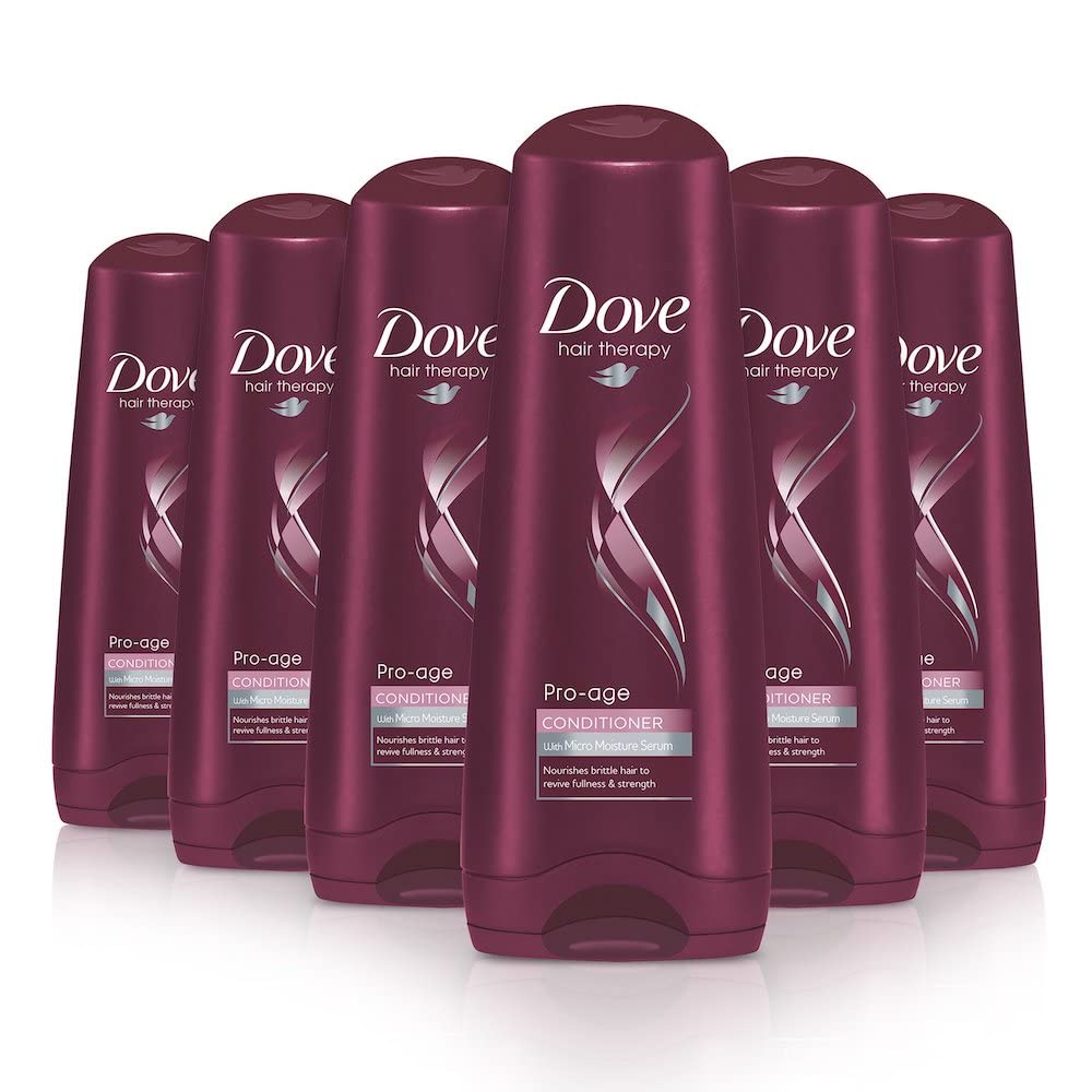 Dove Pro Age Hydrating and Moisturising Conditioner for Men and Women, Professional Deep Cleansing for All Hair Types and Colours, Bulk Pack (6 x 200 ml (Pack of 6))