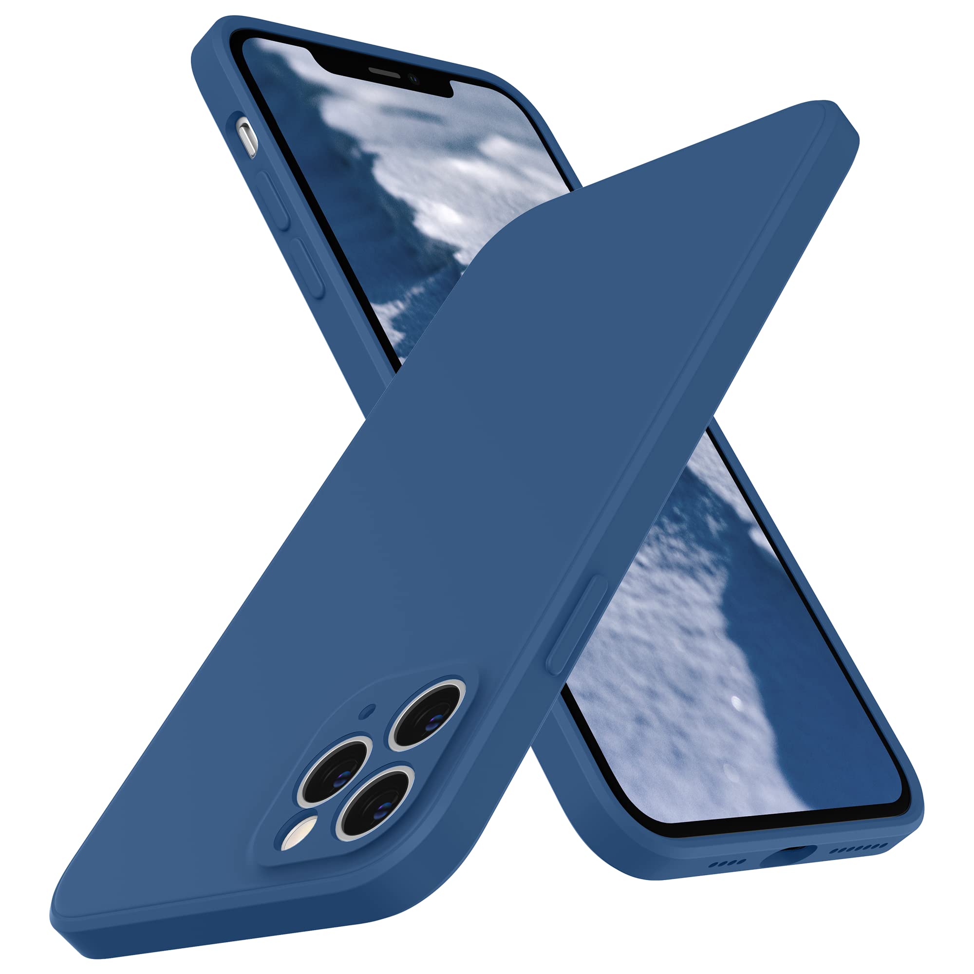 SURPHY Flat Silicone Case Compatible with iPhone 11 Pro Max Case, Liquid Silicone Slim Fit Case (Individual Protection for Each Len) for iPhone 11 Pro Max 6.5" (Blue Jay)