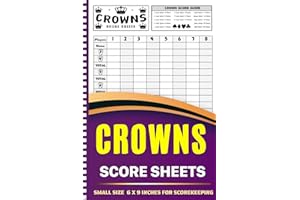 Crowns Score Sheets: 130+ Pads for Scorekeeping your Card Game Nights with Family and Friends Size 6×9 Inches