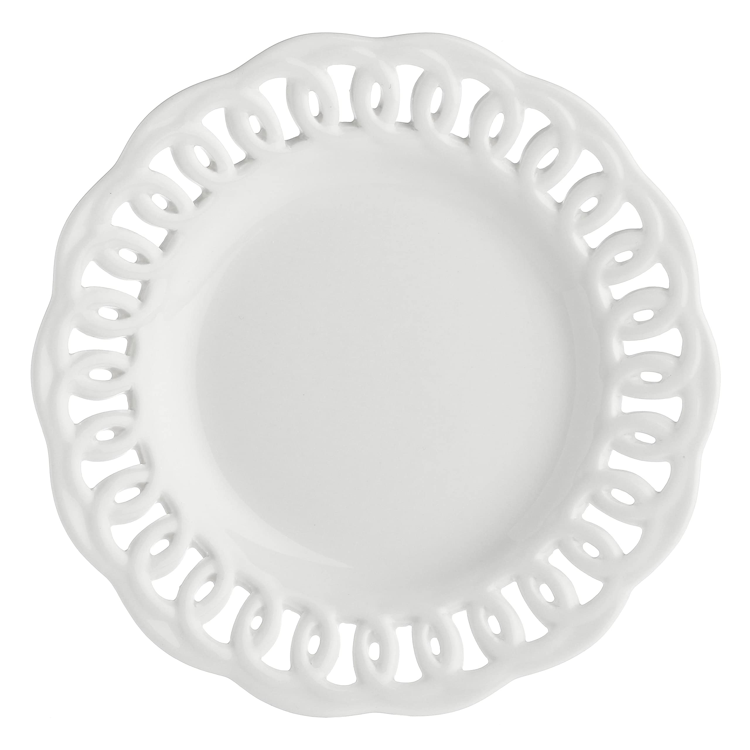 la Porcellana Firenze Carved Plate cm 15 GB, White