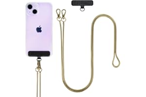 Smartish Phone Lanyard - Case Clinger - Universal iPhone Holder with Detachable Crossbody Shoulder Neck Strap - Gold Snake Chain