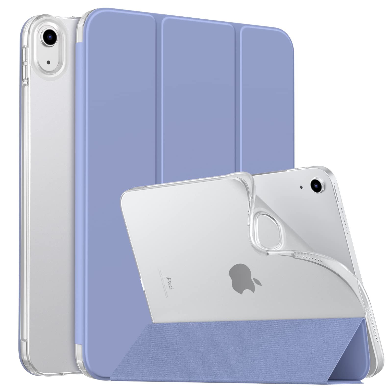 MoKo Case for New iPad (A16) 11th Generation 2025/ 10th Generation 2022, iPad 11 inch/ 10.9" Case with Soft TPU Translucent Frosted Back Cover, Auto Wake/Sleep, Support Touch ID,Lavender Purple