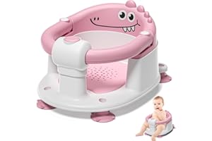MOREFEEL Baby Bath Seat for Babies 5 Months & Up - Non-Slip Bath Seat for Sitting Up, Soft Cushion & Compact Design, Toddler Bathtub Seat