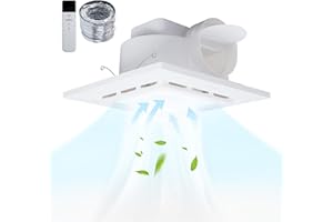 VallisCo Bathroom Exhaust Fan with LED Light 110 CFM High-Power Ventilation for Moisture Control Energy Efficient Bathroom Ceiling Exhaust Fan 1.0 Sone, Easy Installation