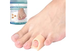 Byehambuni Pinky Hammer Toe Straightener - Hammer Toe Corrector for Women and Men - Toe Straighteners for Curled Toes - Hole Diameter 0.5 inches - Beige, 6pcs Small Size