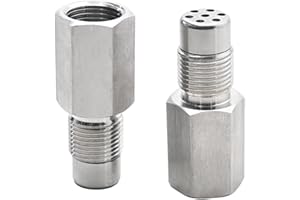 UOIENRT 2pcs Universal O2 Oxygen Sensor Adapter Mini Catalytic Converter for Exhaust Downstream Pipe