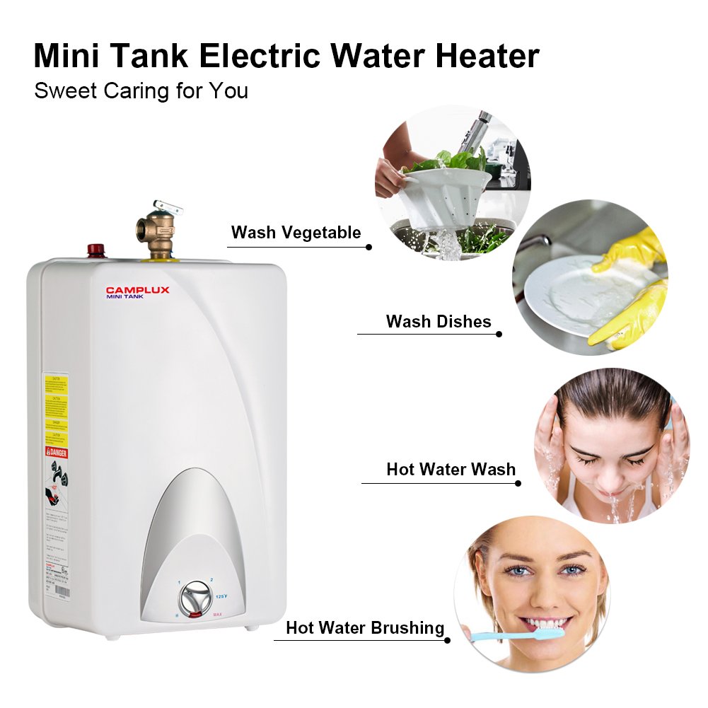 Camplux ME40 Mini Tank Electric Water Heater 4Gallon,120 Volts