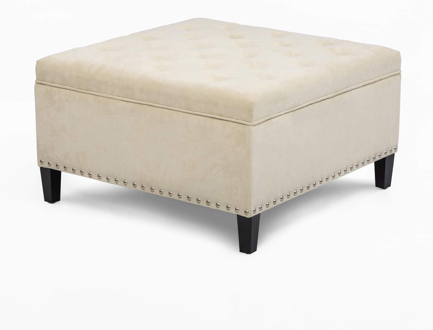 Best beige square ottoman with storage