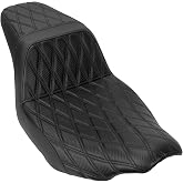 HCmotorku Two-Up Seat Fit for Harley Touring 2024-Up | Black Stitching, One-Piece Driver and Passenger Seat, Fits 2023 CVO Street Glide, CVO Road Glide and 2024-Up Touring