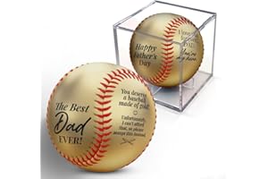 MAKEABALL Father's Day Baseball with Display Cube! | Choose from Custom with Pictures or Non-Custom | Best Personalized Photo Baseball | World’s Best, 1 Dad, Husband, Grandpa or First