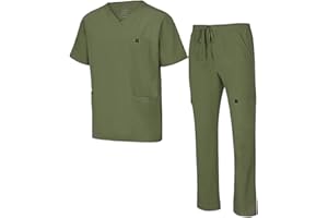 Natural Uniforms Mens Stretch Multi-Pocket Cargo Scrub Set