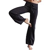 Hvewarm Women's Quick Step Bubble Pants High Waist Drawstring Wide Leg Flare Yoga Active Lounge Pants for Gym