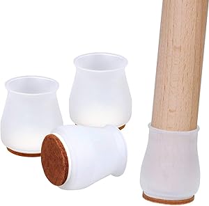 Small Size Silicone Chair Leg Floor Protectors, 24PCS Chair Leg Protectors for Hardwood Floors, Move Furniture Quietly and Protect Your Floors from Scratches