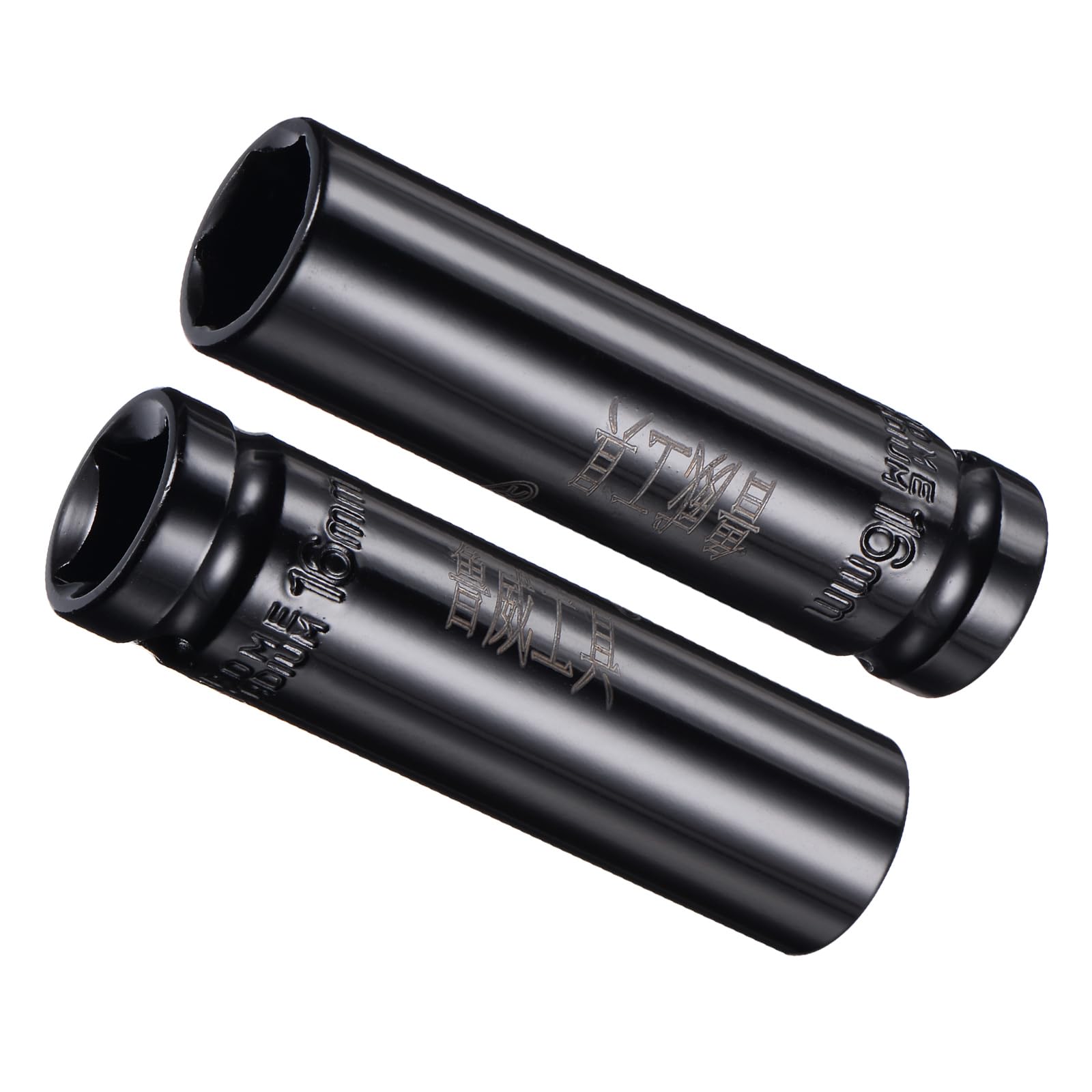 CoCud Deep Impact Socket, 1/2" Drive 16mm Socket, CR-V Steel Rounded Corner Design 6-Point Deep Impact Socket - (Applications: for Screw Installation and Removal), 2-Pieces