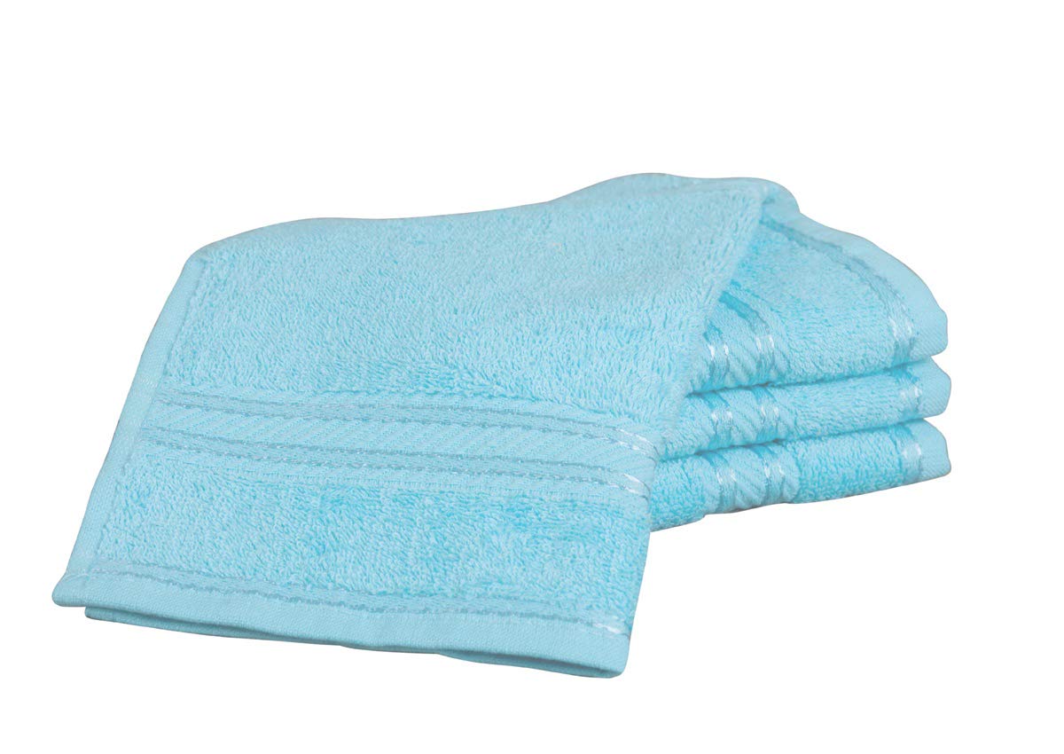 Bentley Priory Linens Supreme Face Flannels for Bathroom 500GSM Super Soft Cotton Pack of 4 Absorbent and Quick Dry Face Cloth Flannel Towels Set 30 x 30cm (AQUA) — image 1
