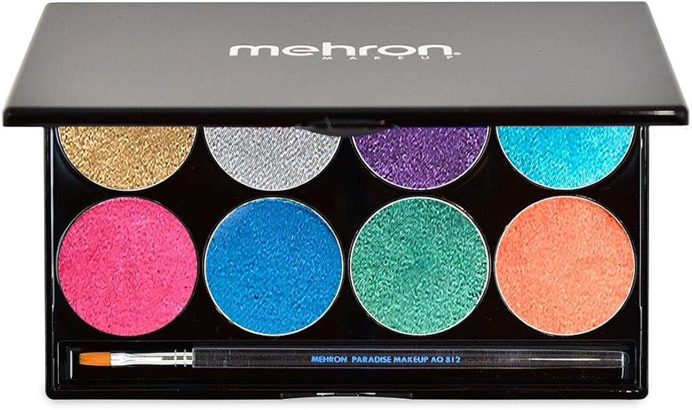 Mehron Paradise Brilliant Metallic Face Paint Palettes (8 Colors