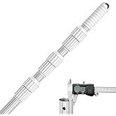 ARLBA Upgraded Professional 16.5 Feet Swimming Pool Pole Telescopic Aluminum Thicken 1.30mm Adjustable Fits Skimmer Net Rake Vacuum Head Brush Pool Cleaning Equipment Heavy Duty -Universal Fit 1-1/4