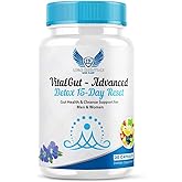 LORO ESSENTIALS VitalGut Advanced Gut and Colon Cleanse Detox for Women & Men,15-Day Reset Gut Health Support,Whit Senna, cascara Sagrada and Psyllium Husk-Non GMO 30 Capsules
