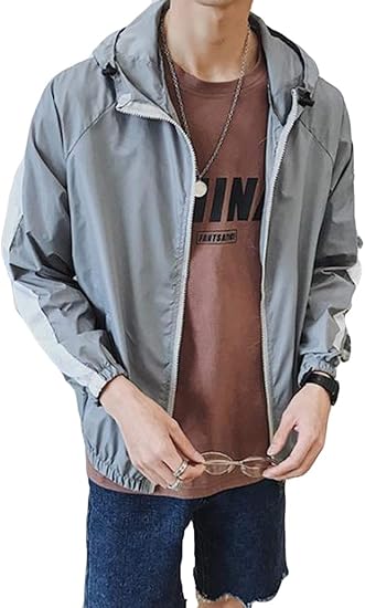 Amazon Debangniサマージャケット メンズ 夏 アウター 長袖 日焼け止め服 Uvカット ジャンパー ゆったり メンズ 薄手 コート スポーツウェア フード付き 黒ブルゾン ファッション コート ジャケット 通販