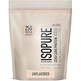 Isopure Unflavored Protein, Whey Isolate, 25g Protein, Zero Carb & Keto Friendly, 2 Ingredients, 16 Servings, 1 Pound (Packag