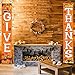 Blulu Give Thanks Hanging Banner Thanksgiving Party Decorations Fall Welcome Banner Autumn Pumpkin Maple Leaf Backdrop Flag Fall Harvest Wall Door Decoration Thanksgiving Porch Sign for Indoor Outdoor