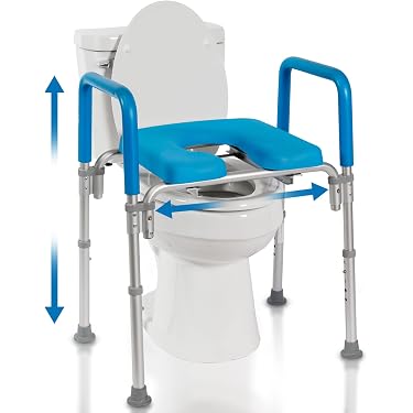 KSITEX Raised Toilet Seat With Handles - Elongated, Adjustable Height (17-22"), Supports Up To 400lbs - View #5