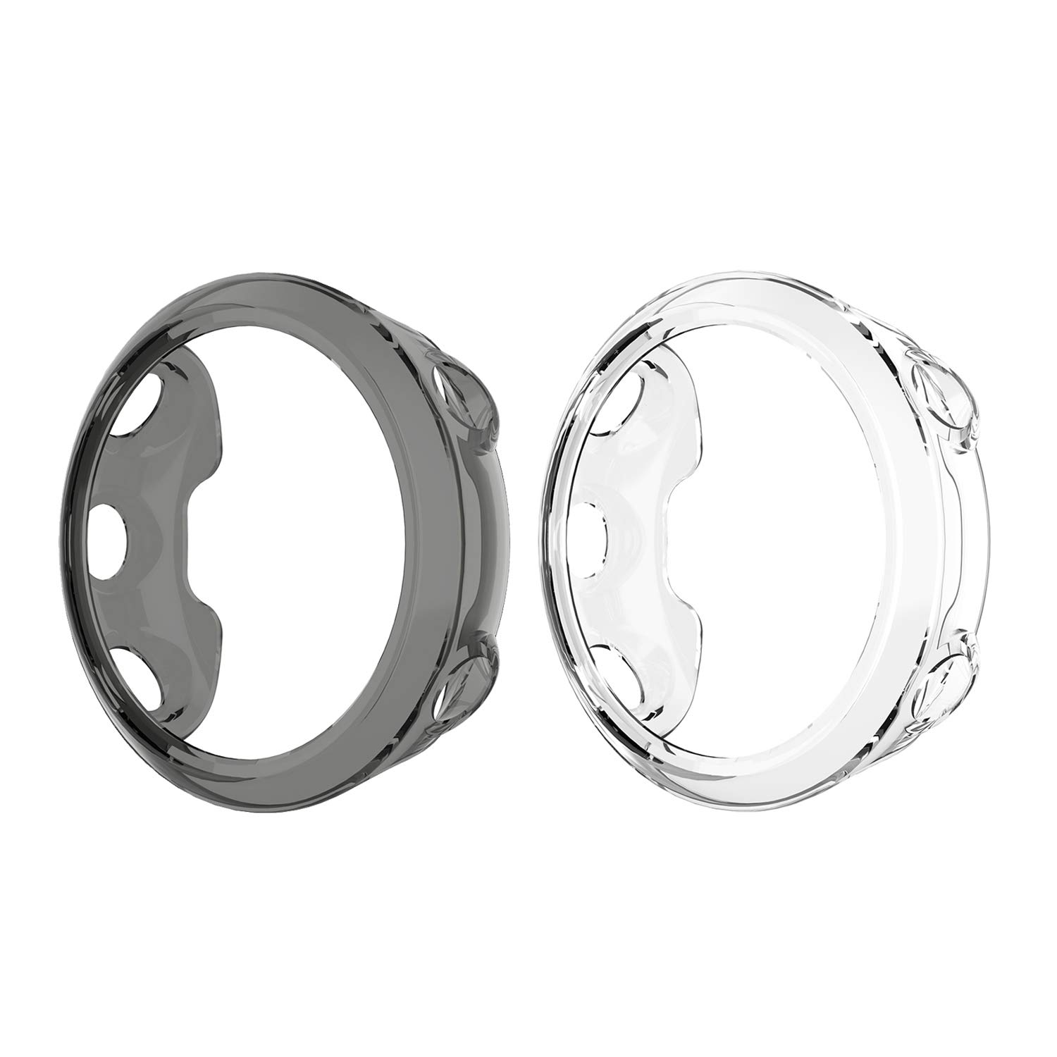 Tencloud Cases Compatible with Garmin Forerunner 45/Swim 2 Protective Case Cover TPU Protector Soft Bumper Shell for Garmin 2 GPS Swimming Smartwatch (Black+White)