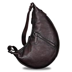 Genuine Leather Large Sling Bag for Men and Women