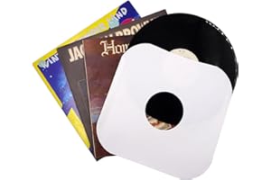 12 Inches Vinyl Record Inner Paper Sleeves - 100g Anti-Static White Kraft Paper Protection Covers for 12'' 33 RPM LP Record V