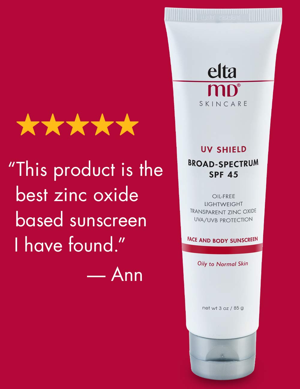 EltaMD UV Shield Full-Body Sunscreen Lotion Broad-Spectrum SPF 45, Non-Greasy, Dermatologist-Recommended Mineral-Based Zinc Oxide Sheer Formula, 3 oz: Premium Beauty