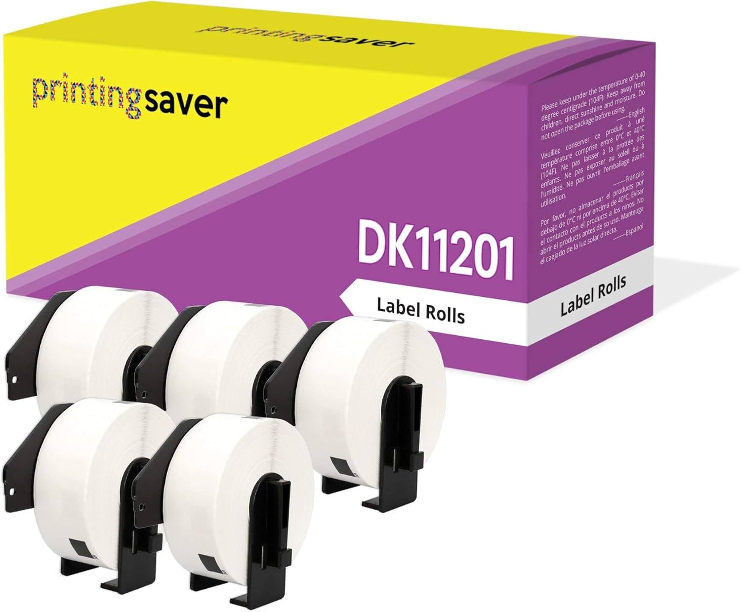 Printing Saver 5 Replacement Brother DK11201 Standard Address Labels for P-Touch QL-500 QL-550 QL-570 QL-700 QL-800 QL-810W QL-820NWB QL-1050 QL-1100 (29 x 90 mm)