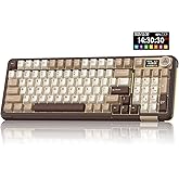 SOLAKAKA A99 Pro Mechanical Keyboard with LCD Screen & Metal Knob, Wireless Gaming Keyboard with BT5.0/2.4GHz/USB-C, Hot Swappable Creamy Keyboard, Gasket Structure, RGB Backlit, for Win/Mac