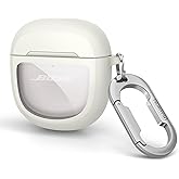 SURITCH Protective Cases for Bose QuietComfort Earbuds II 2022 / QuietComfort Ultra/Ultra Earbuds 2nd Gen, Shockproof Case Cover for Bose QC ii 2 & Ultra Case Accessories with Carabiner, White
