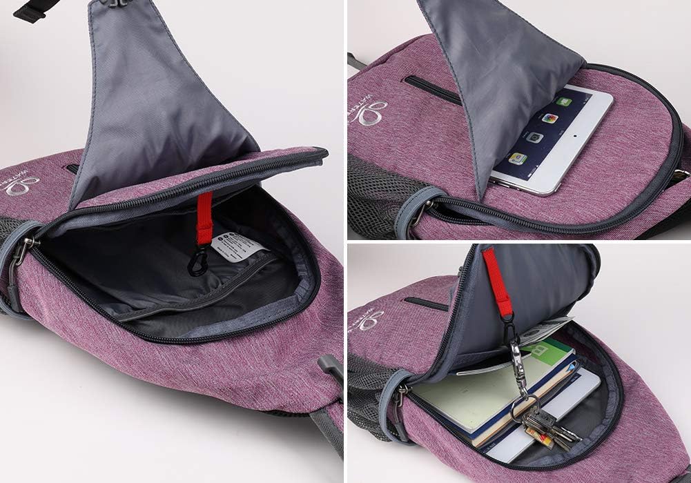 Waterfly Sling Bag Backpack Shoulder Crossbody Chest Bags Hiking Casual Daypack for Men Women, Purple - Image 4