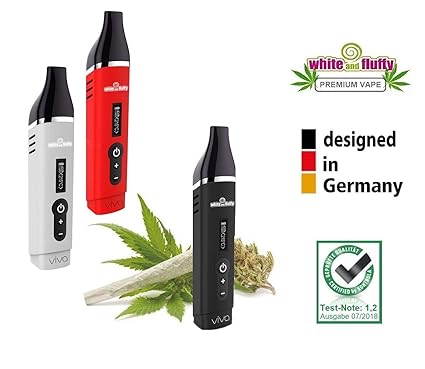White and Fluffy® Vaporizer Dry Herb Kräuter Verdampfer, stufenlose Temperatur-Regulierung, OLED Display, Test-Note: 1,2 Airi