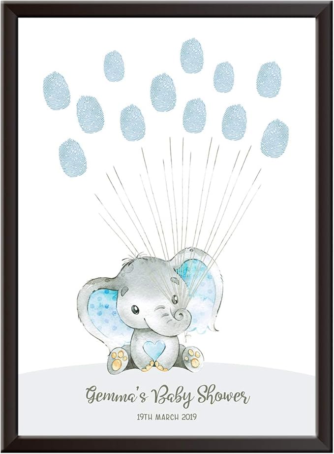 Framed Occasions Personalised Baby Shower Fingerprint Keepsake Fun