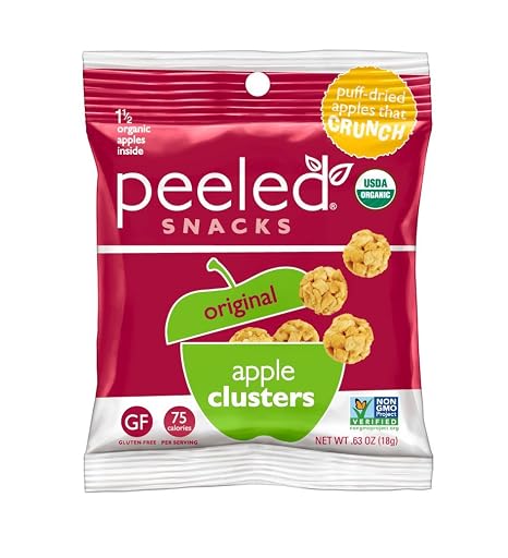 Peeled snacks appleclusters Apple crunch 18 grams (.63 ounces) nogmo (185889000249)