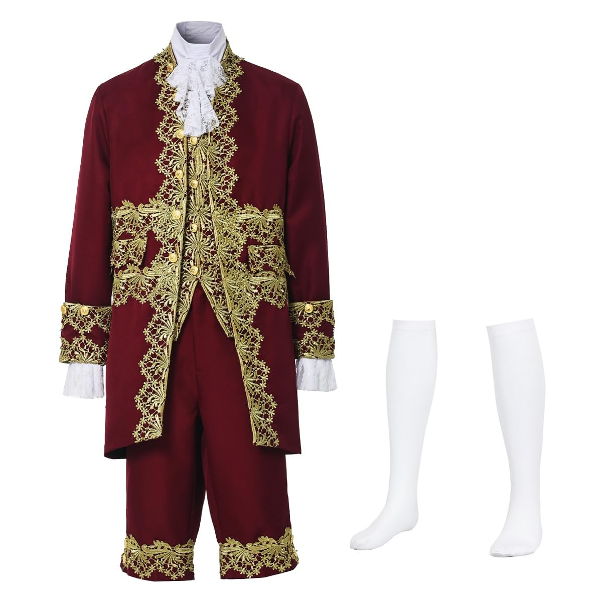 Photo 1 of CAMDOM Mens Victorian Costume Suit Medieval Rococo Court Style Prince Cosplay Outfit Set Cosplay Fancy Dress