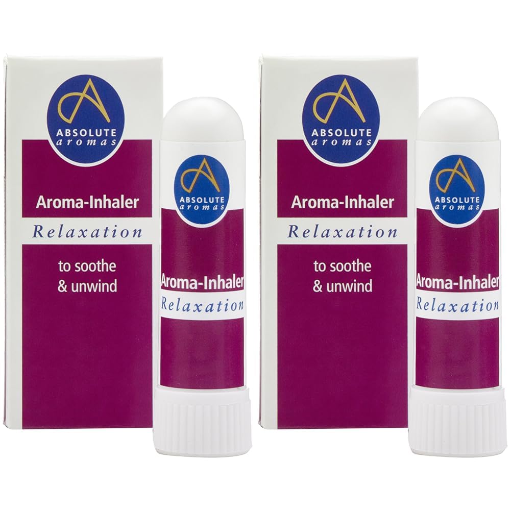 Absolute Aromas Relaxation Aroma Inhaler with 100% Pure, Natural Essential Oils - Lavender, Bergamot and Chamomile - an Instant and Beautiful Aroma to Soothe and Calm. (Pack of 2)