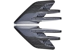ikasus Car Side Air Vent Decoration Universal Car Air Side Mesh Vent Flow Chrome Fender Decor Side Air Vent Cover Trim for Most Car SUV Carbon Fiber Design Style