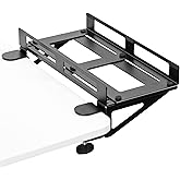 VIVO Clamp-on Adjustable Deskside Gaming PC Holder with Wall Mounting Option, Large Computer Case CPU Desk Mount with Secure 